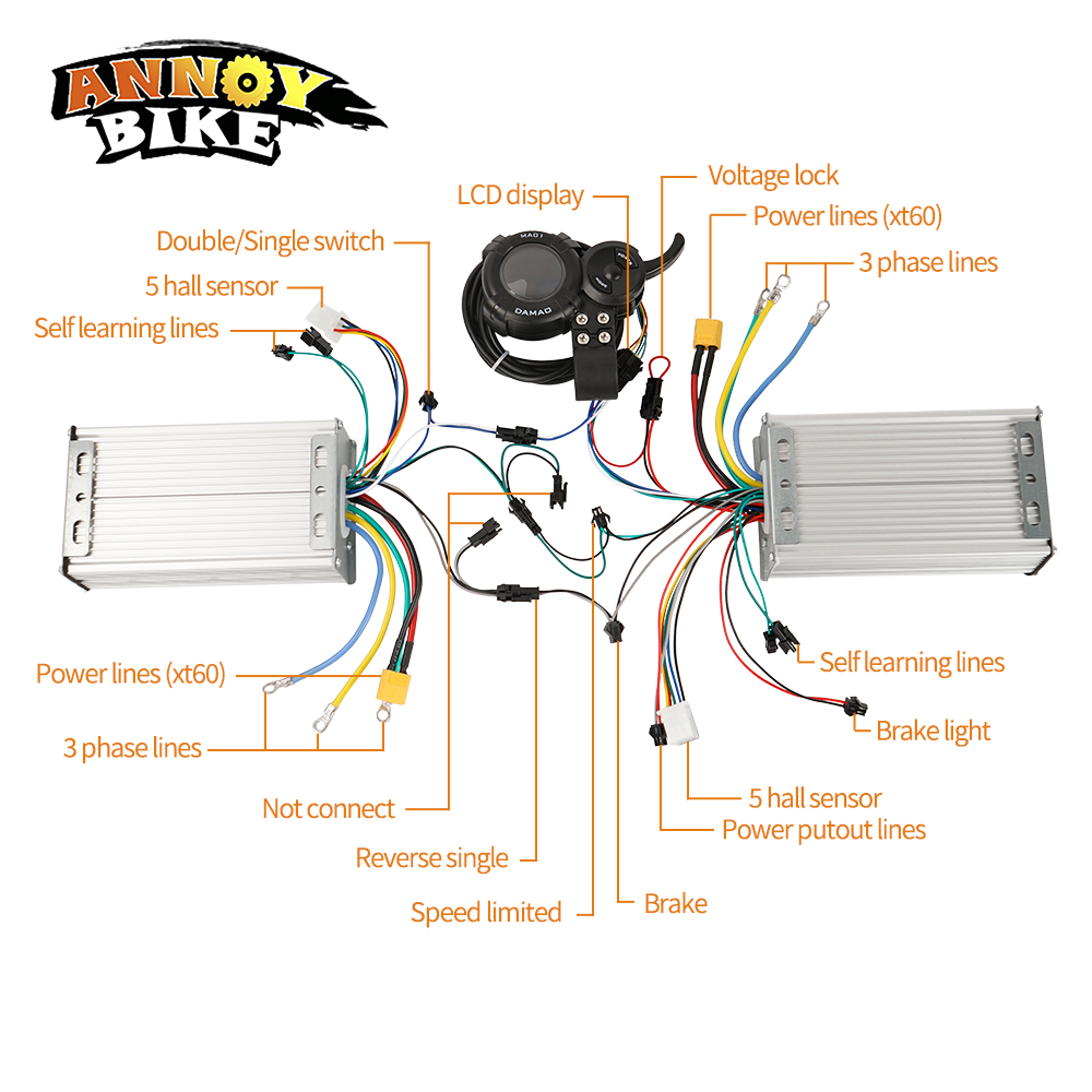 LCD Display Electric Bicycle C - đánh giá và giá 72V 45A Dual Controller